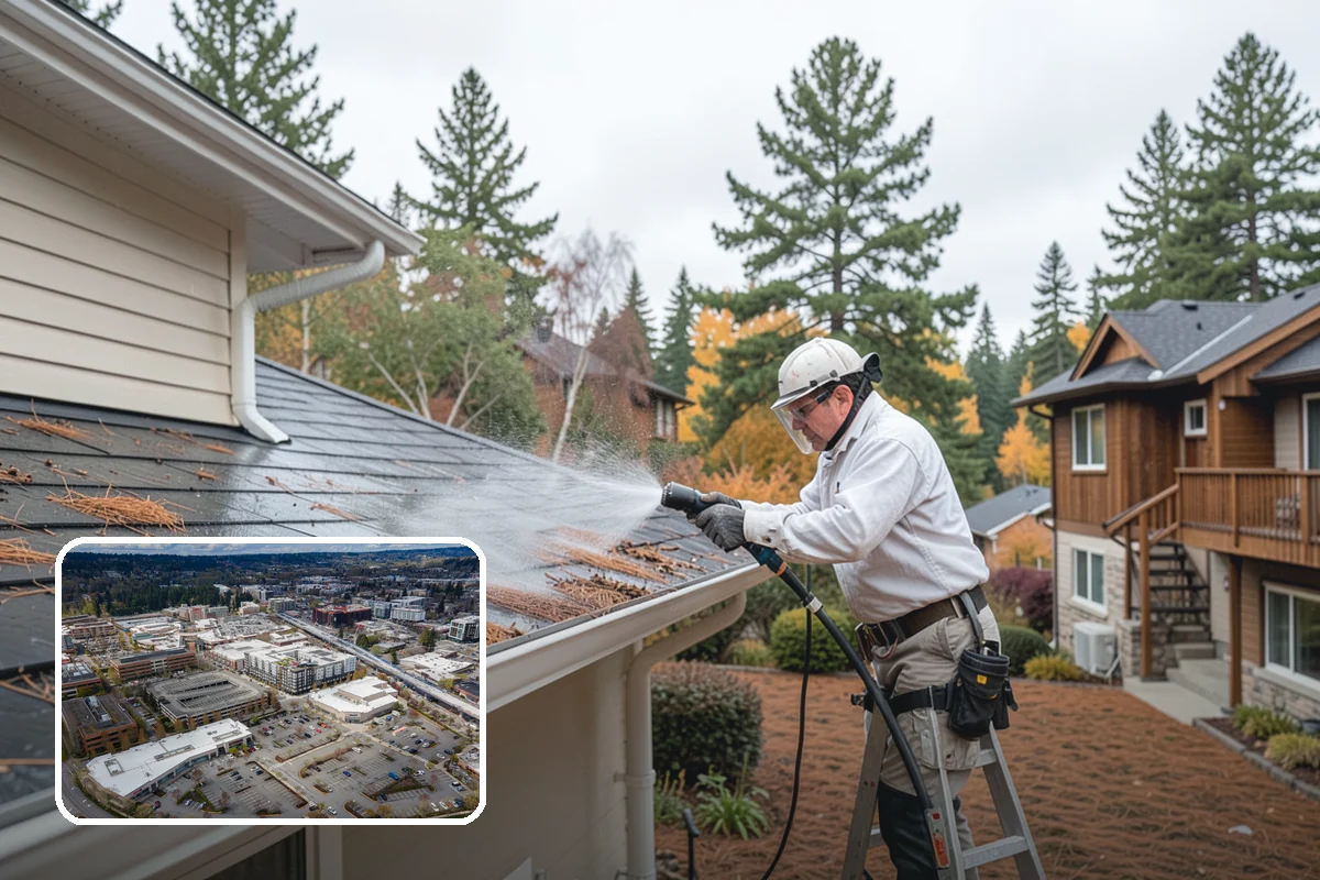 Composite Fence Cleaning in Redmond, King County, WA - Removes mildew that settles into the composite grain texture