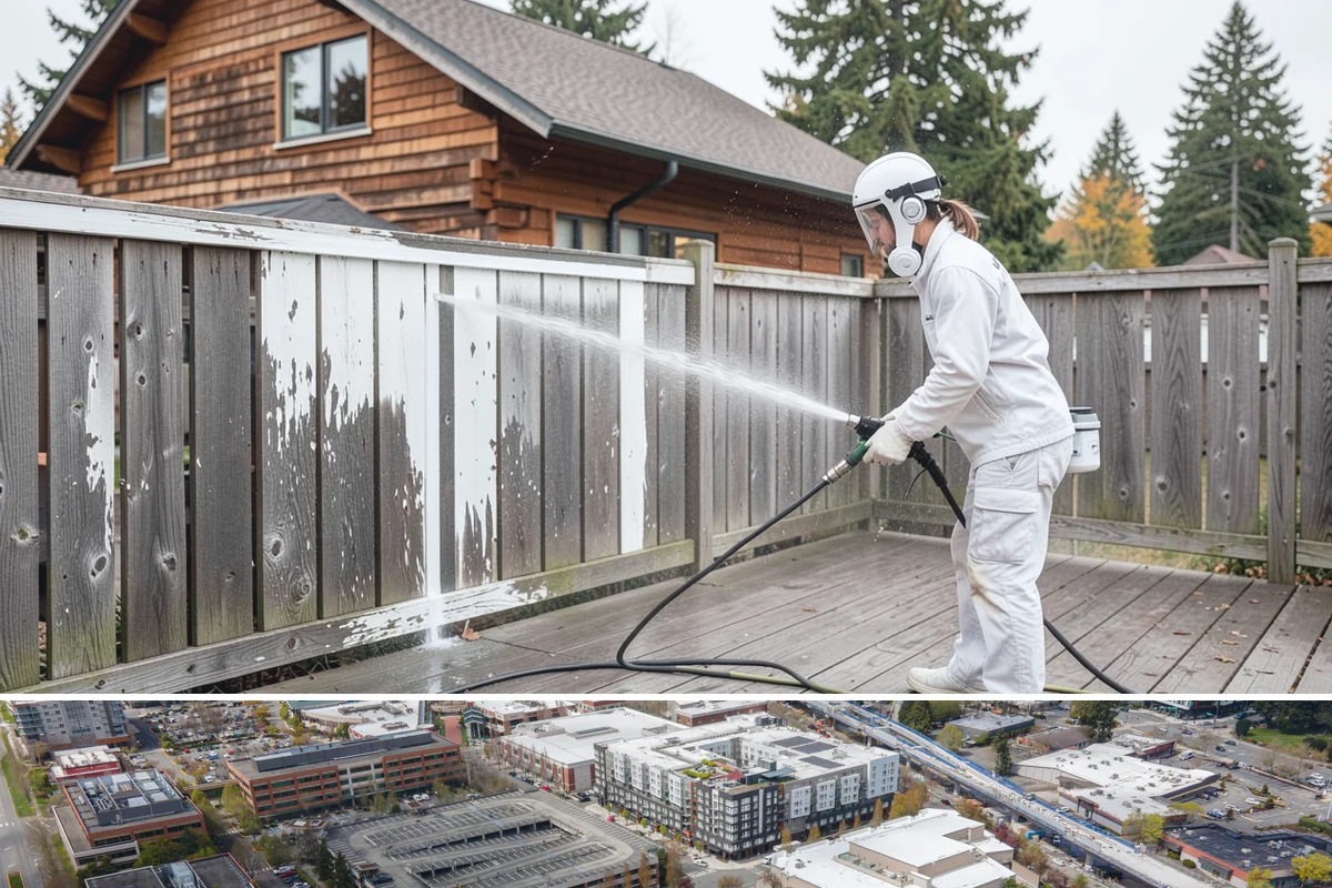 Composite Fence Cleaning in Redmond, King County, WA - Clean composite in late spring or summer so shaded panels dry before the mildew has a chance to reestablish.