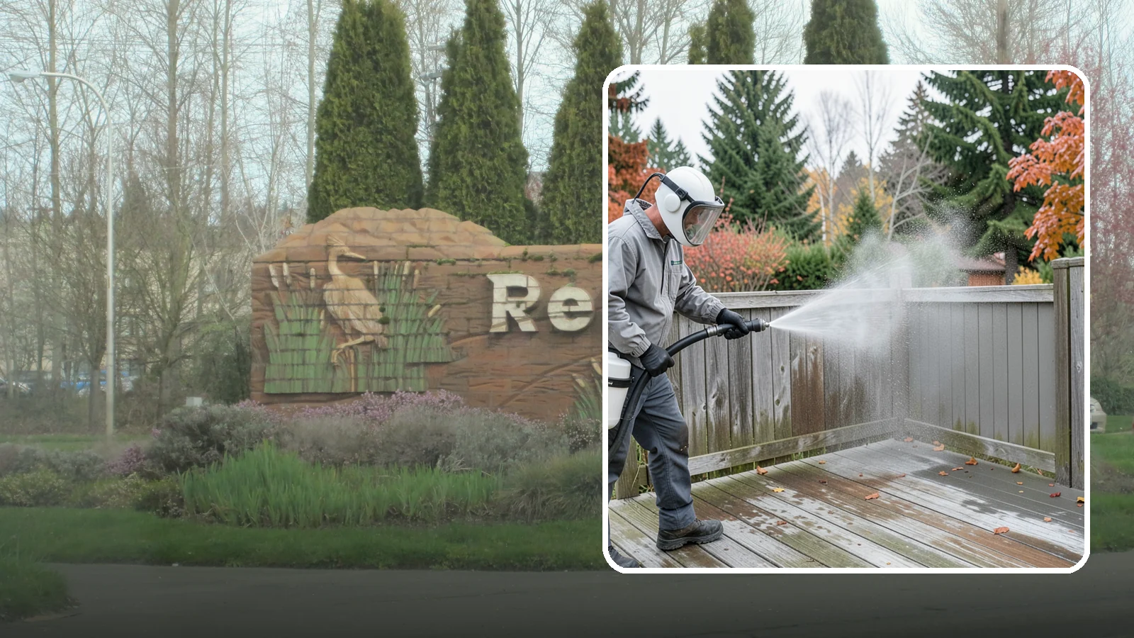 Composite Fence Cleaning in Renton, King County, WA - Manufacturer-safe cleaning that clears mildew from composite fencing without voiding the finish or warranty.