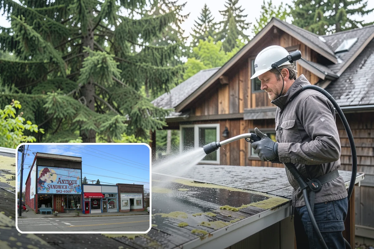 Composite Fence Cleaning in Ruston, Pierce County, WA - Removes mildew that settles into the composite grain texture