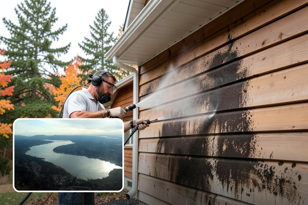 Composite Fence Cleaning in Sammamish, King County, WA - Removes mildew that settles into the composite grain texture