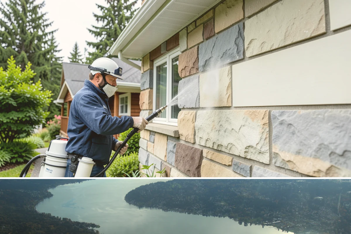 Composite Fence Cleaning in Sammamish, King County, WA - Clean composite in late spring or summer so shaded panels dry before the mildew has a chance to reestablish.