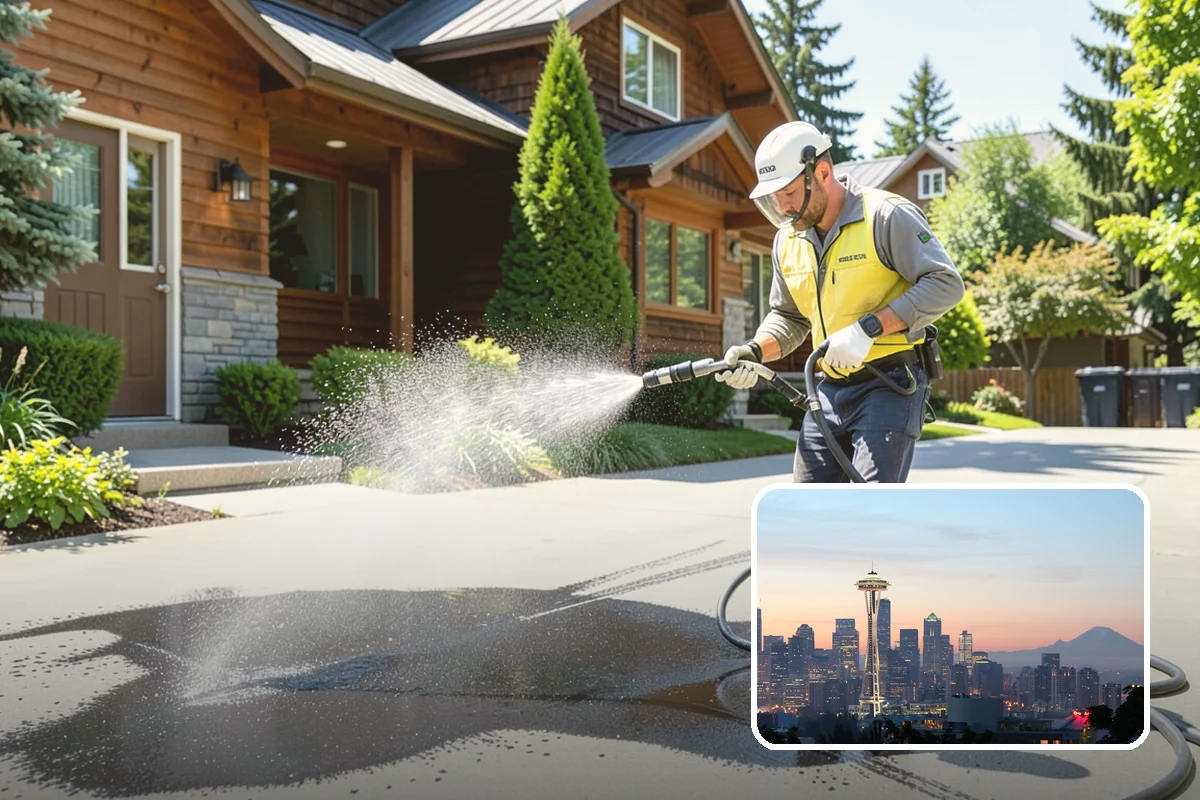 Composite Fence Cleaning in Seattle, King County, WA - Removes mildew that settles into the composite grain texture