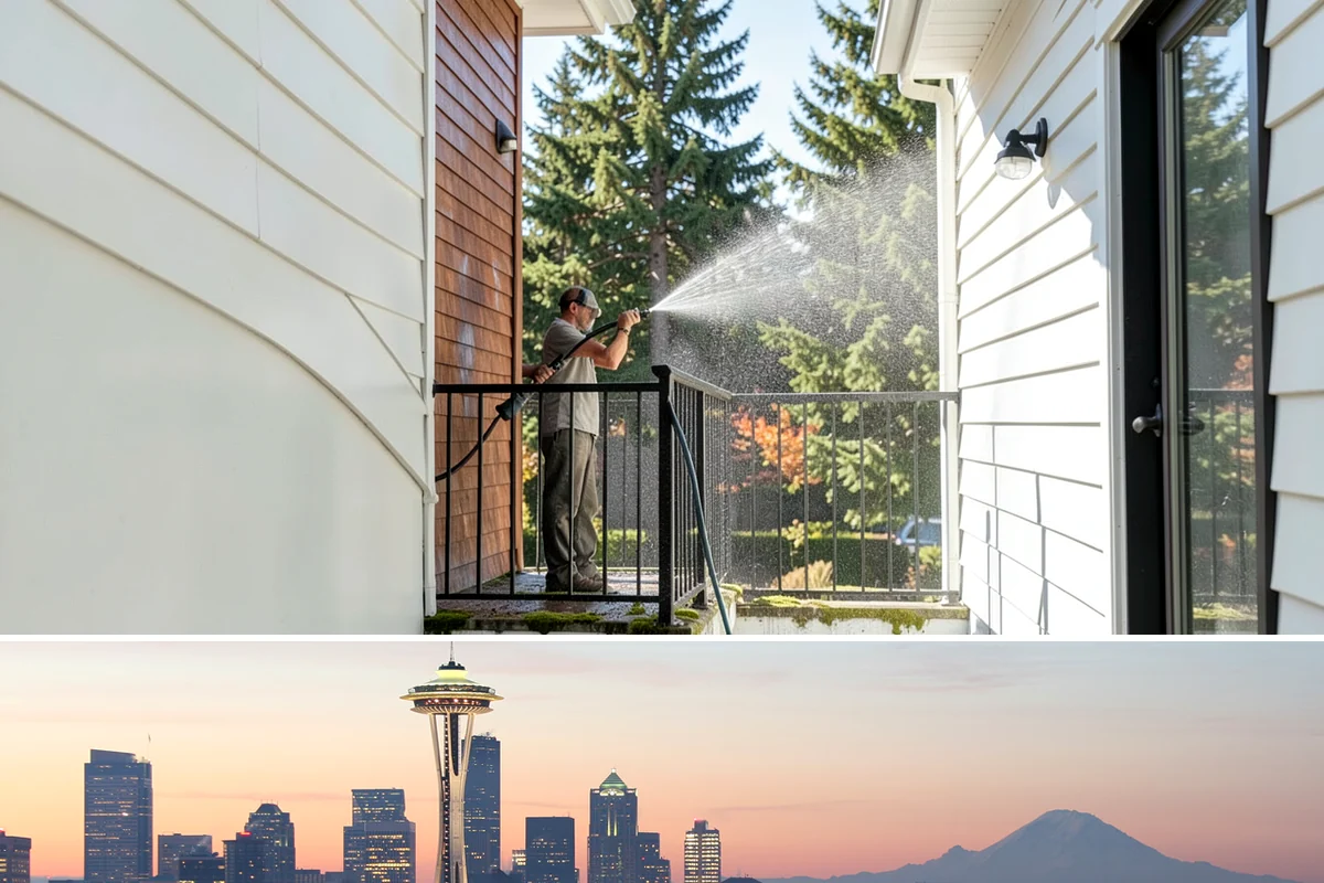 Composite Fence Cleaning in Seattle, King County, WA - Clean composite in late spring or summer so shaded panels dry before the mildew has a chance to reestablish.