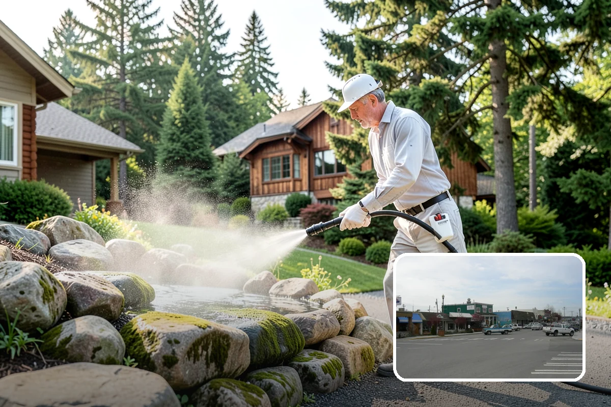 Composite Fence Cleaning in Stanwood, Snohomish County, WA - Removes mildew that settles into the composite grain texture