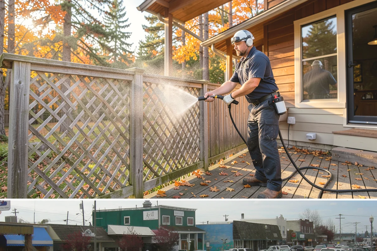 Composite Fence Cleaning in Stanwood, Snohomish County, WA - Clean composite in late spring or summer so shaded panels dry before the mildew has a chance to reestablish.