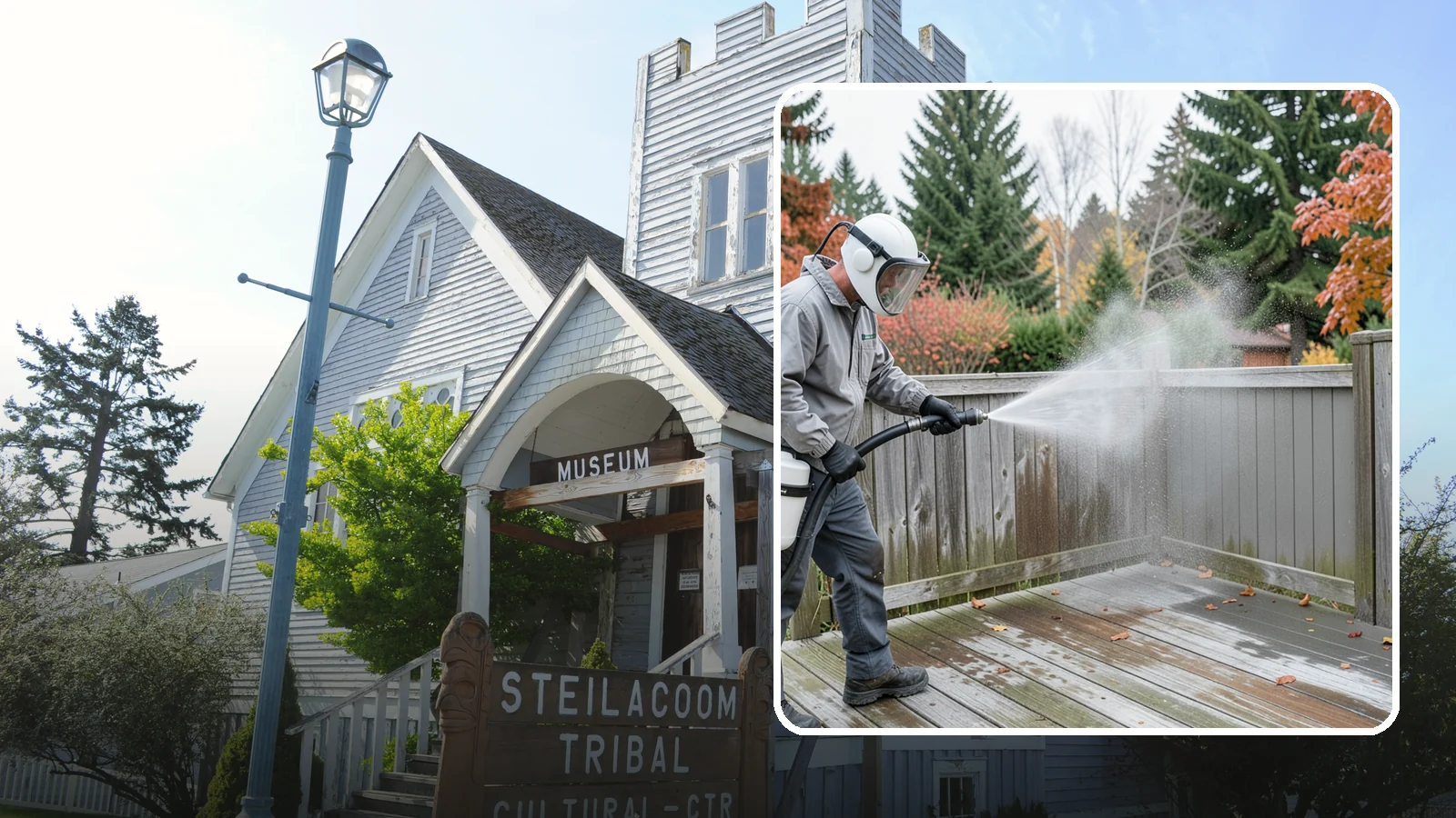 Composite Fence Cleaning in Steilacoom, Pierce County, WA - Manufacturer-safe cleaning that clears mildew from composite fencing without voiding the finish or warranty.