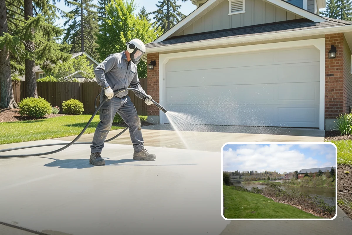 Composite Fence Cleaning in Tukwila, King County, WA - Removes mildew that settles into the composite grain texture