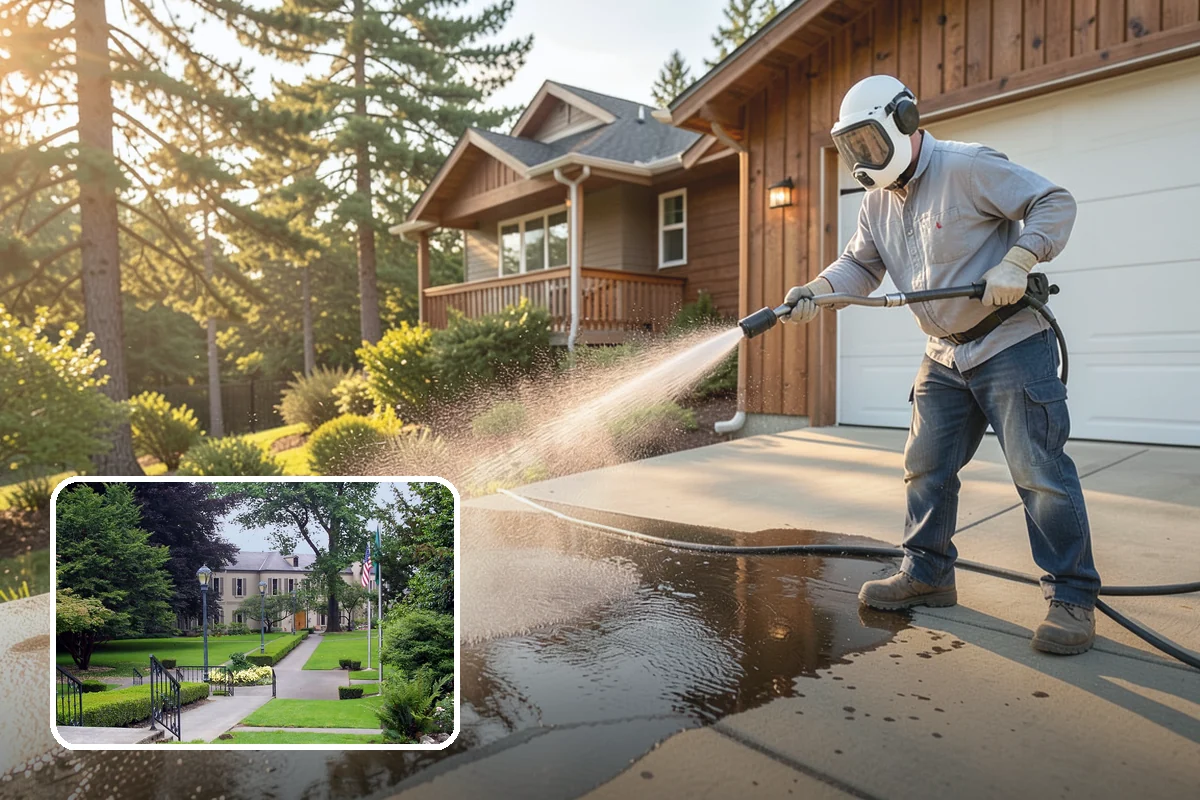 Composite Fence Cleaning in Woodinville, King County, WA - Removes mildew that settles into the composite grain texture