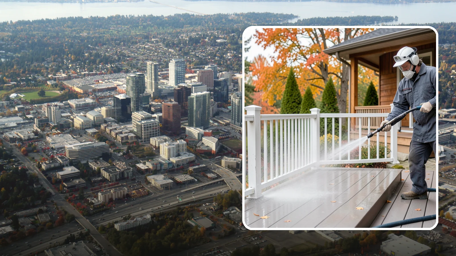 Composite Material Cleaning in Bellevue, King County, WA - Cleaning tuned to composite decking, railing, and cladding that clears mold and grime without voiding warranties.