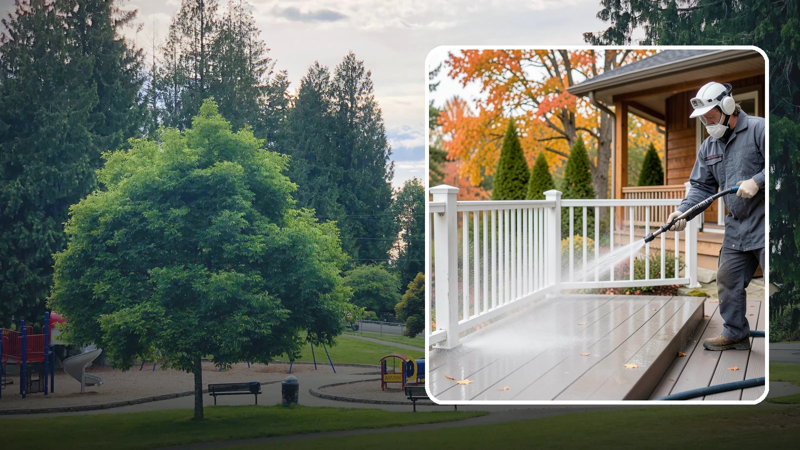 Composite Material Cleaning in Bonney Lake, Pierce County, WA - Cleaning tuned to composite decking, railing, and cladding that clears mold and grime without voiding warranties.