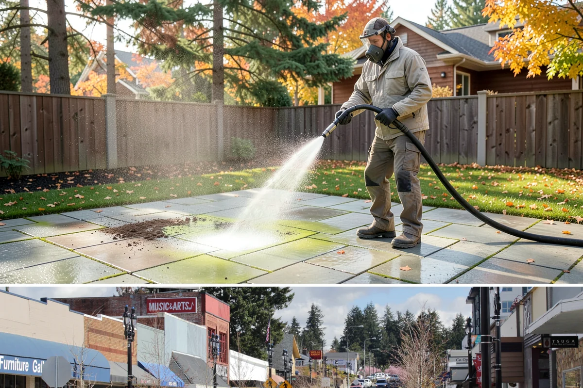 Composite Material Cleaning in Bothell, King County, WA - Clean composite surfaces in spring or early summer to remove the mold film that builds through the wet, shaded winter.
