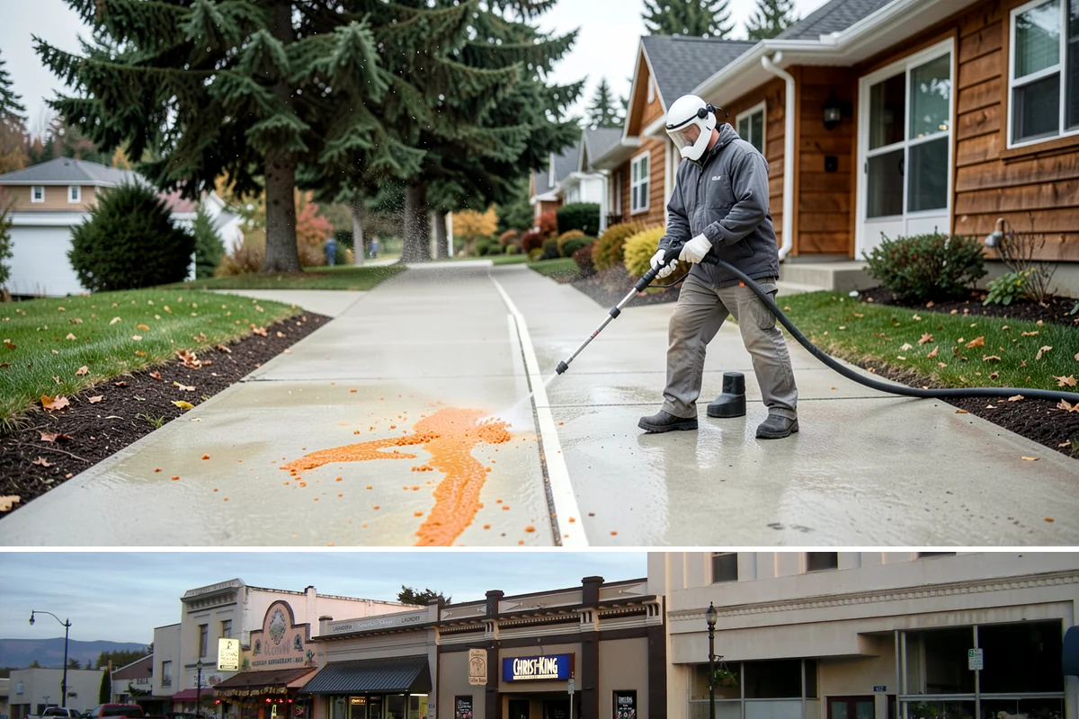 Composite Material Cleaning in Burlington, Skagit County, WA - Clean composite surfaces in spring or early summer to remove the mold film that builds through the wet, shaded winter.