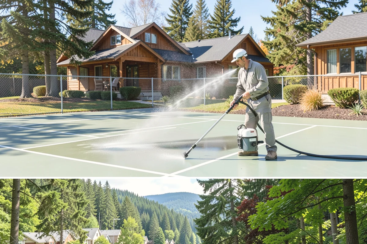 Composite Material Cleaning in Lake Forest Park, King County, WA - Clean composite surfaces in spring or early summer to remove the mold film that builds through the wet, shaded winter.