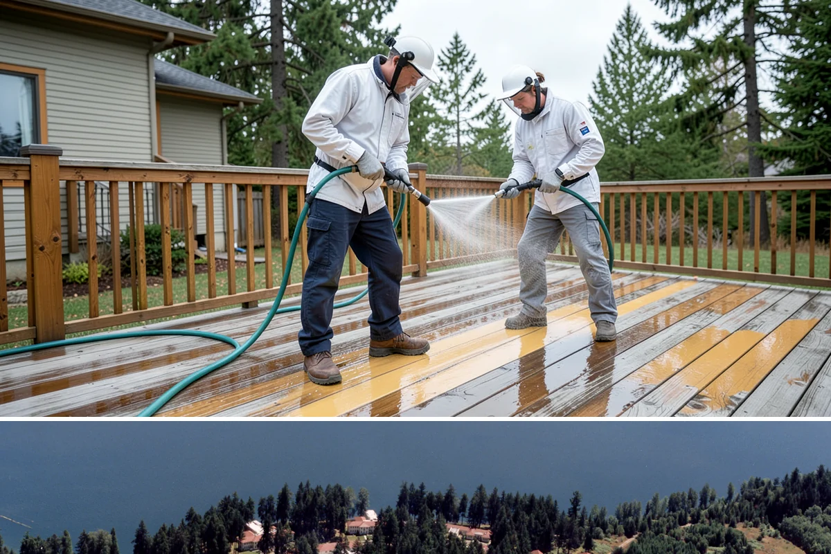 Composite Material Cleaning in Lakewood, Pierce County, WA - Clean composite surfaces in spring or early summer to remove the mold film that builds through the wet, shaded winter.