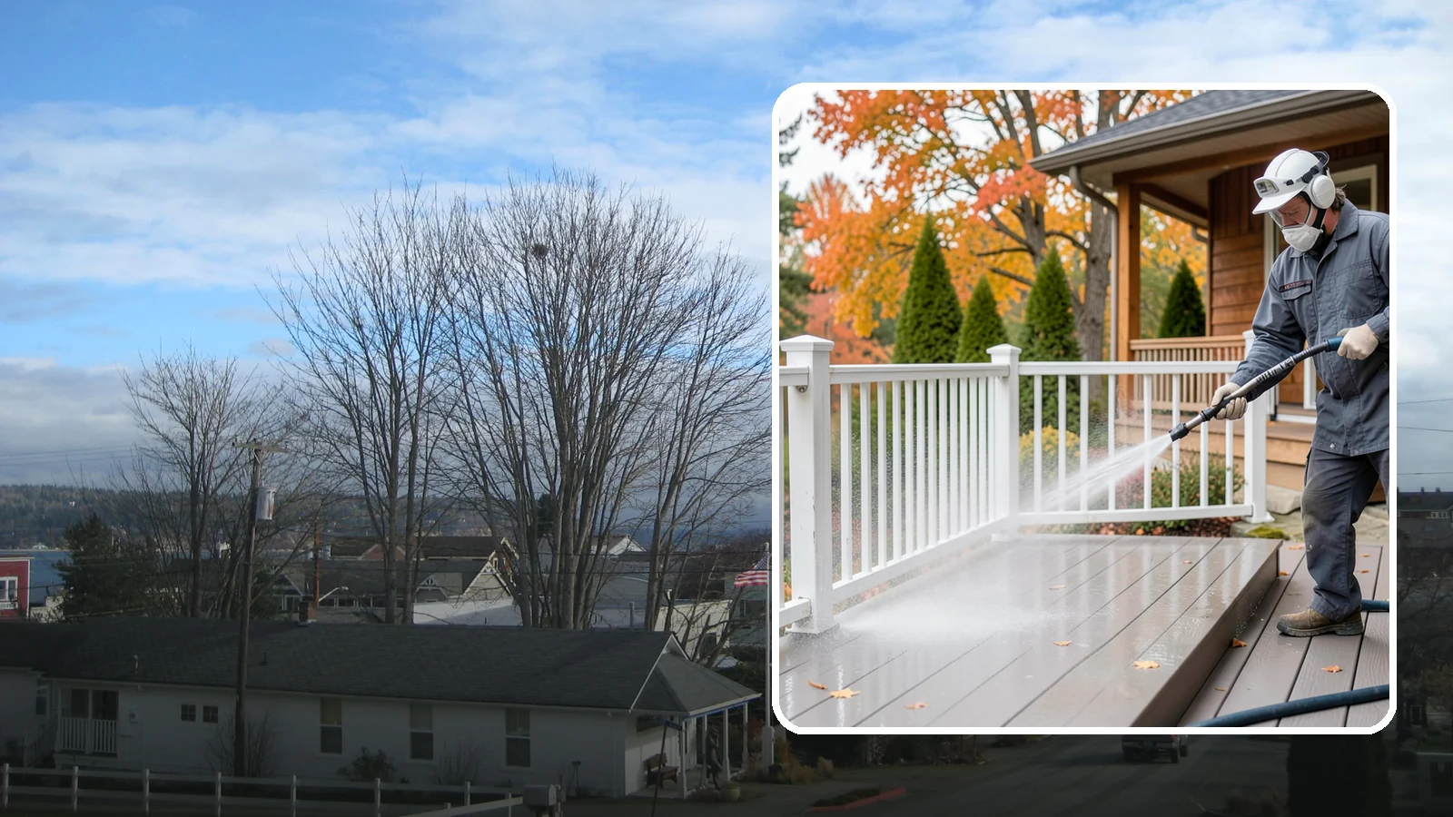 Composite Material Cleaning in Langley, Island County, WA - Cleaning tuned to composite decking, railing, and cladding that clears mold and grime without voiding warranties.