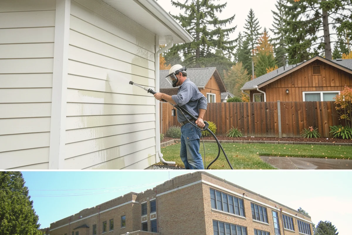 Composite Material Cleaning in Maple Valley, King County, WA - Clean composite surfaces in spring or early summer to remove the mold film that builds through the wet, shaded winter.