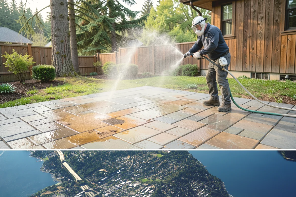 Composite Material Cleaning in Mercer Island, King County, WA - Clean composite surfaces in spring or early summer to remove the mold film that builds through the wet, shaded winter.