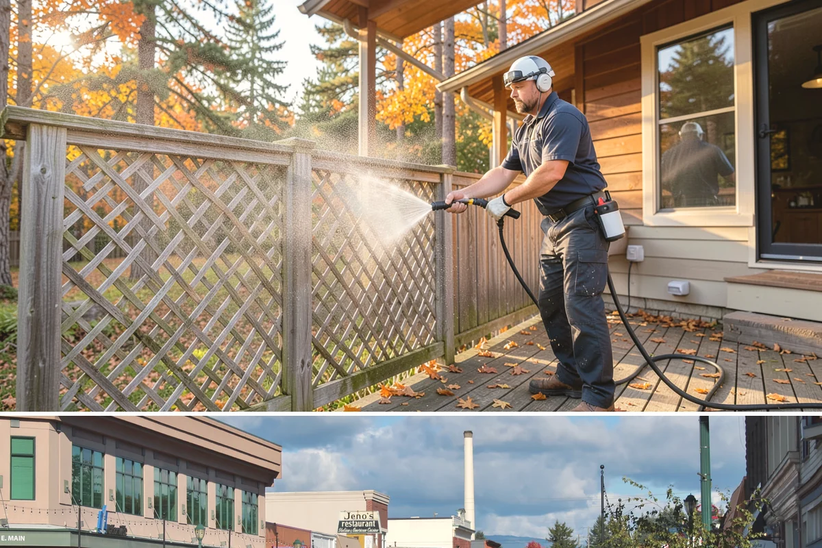 Composite Material Cleaning in Monroe, Snohomish County, WA - Clean composite surfaces in spring or early summer to remove the mold film that builds through the wet, shaded winter.
