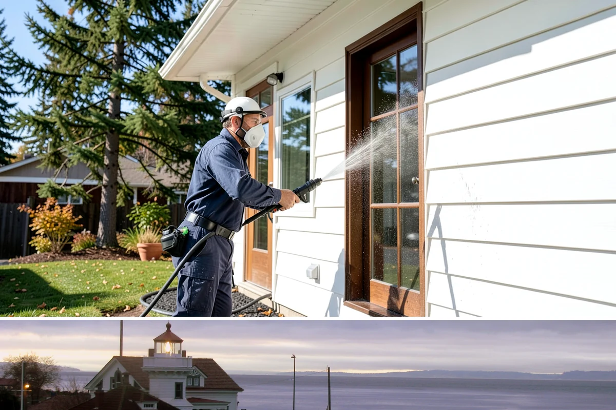 Composite Material Cleaning in Mukilteo, Snohomish County, WA - Clean composite surfaces in spring or early summer to remove the mold film that builds through the wet, shaded winter.
