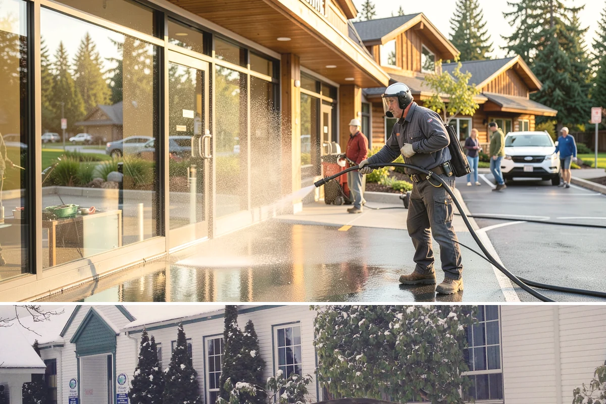 Composite Material Cleaning in Pacific, King County, WA - Clean composite surfaces in spring or early summer to remove the mold film that builds through the wet, shaded winter.