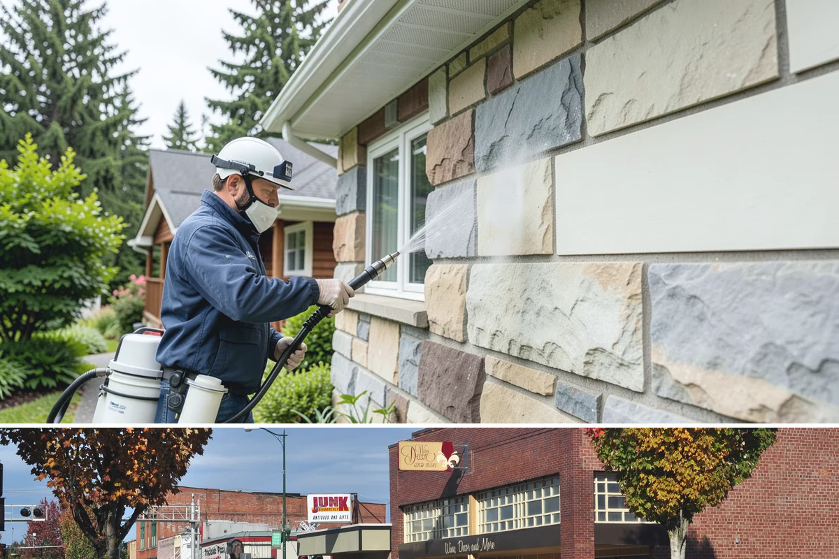 Composite Material Cleaning in Puyallup, Pierce County, WA - Clean composite surfaces in spring or early summer to remove the mold film that builds through the wet, shaded winter.