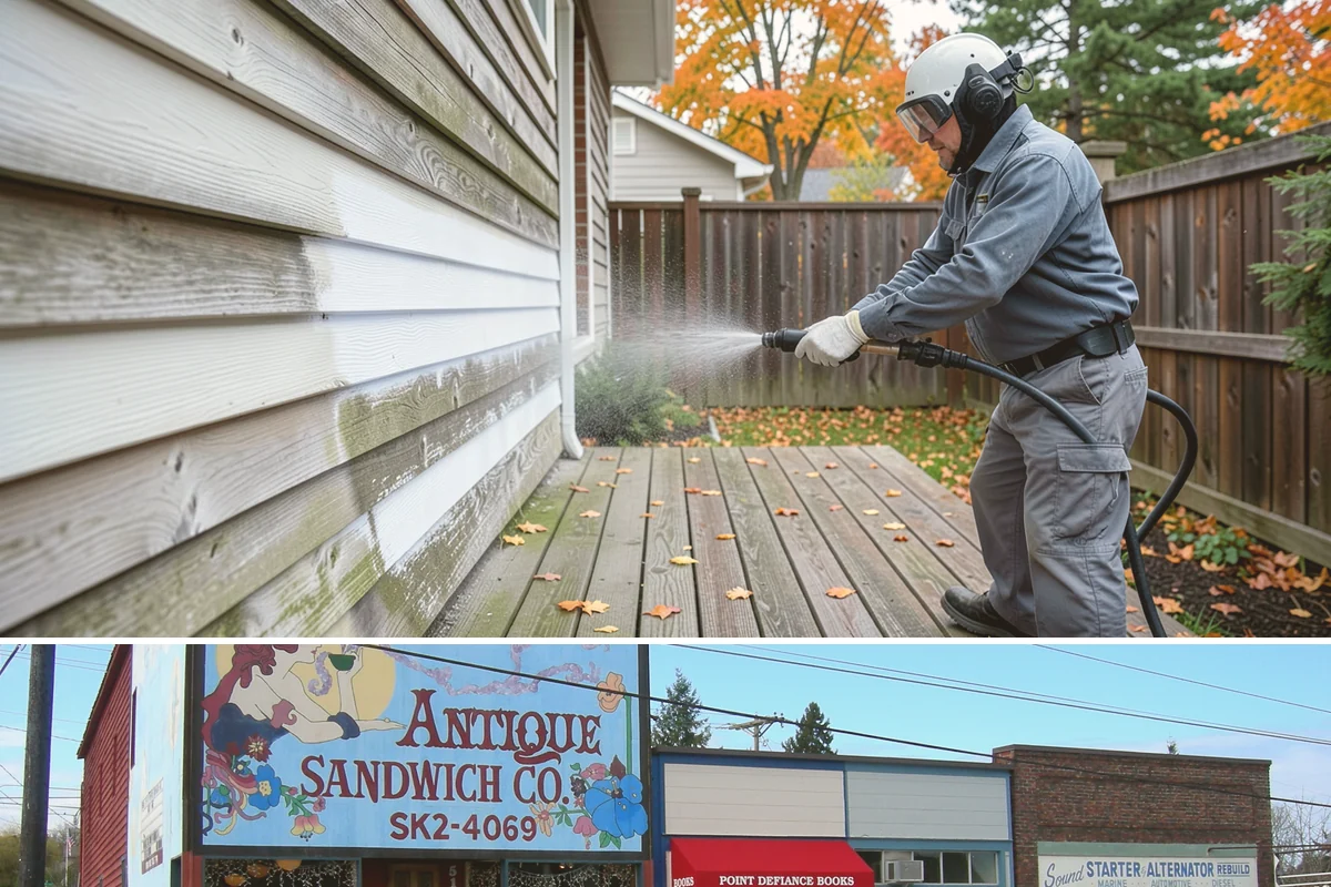 Composite Material Cleaning in Ruston, Pierce County, WA - Clean composite surfaces in spring or early summer to remove the mold film that builds through the wet, shaded winter.