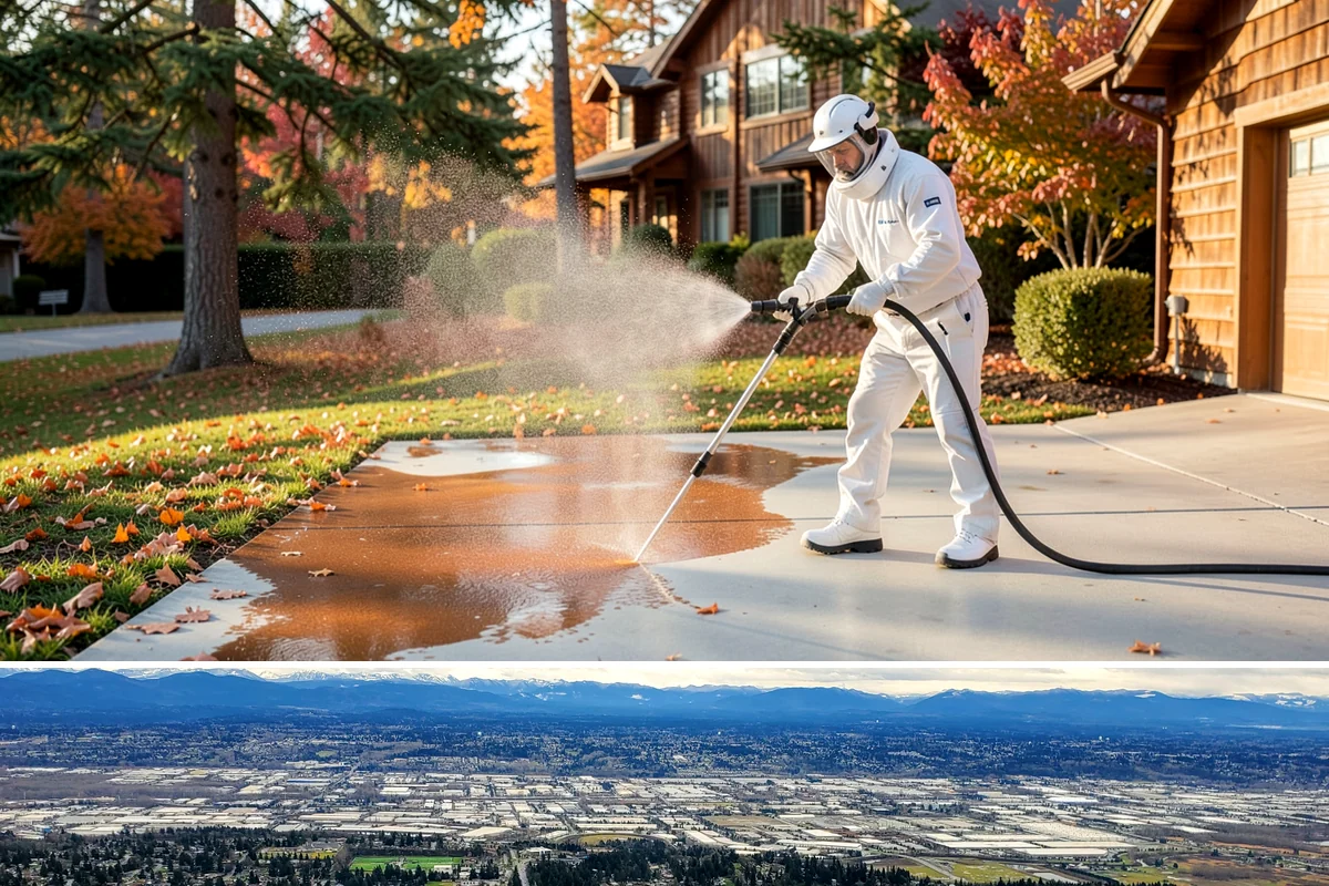 Composite Material Cleaning in SeaTac, King County, WA - Clean composite surfaces in spring or early summer to remove the mold film that builds through the wet, shaded winter.