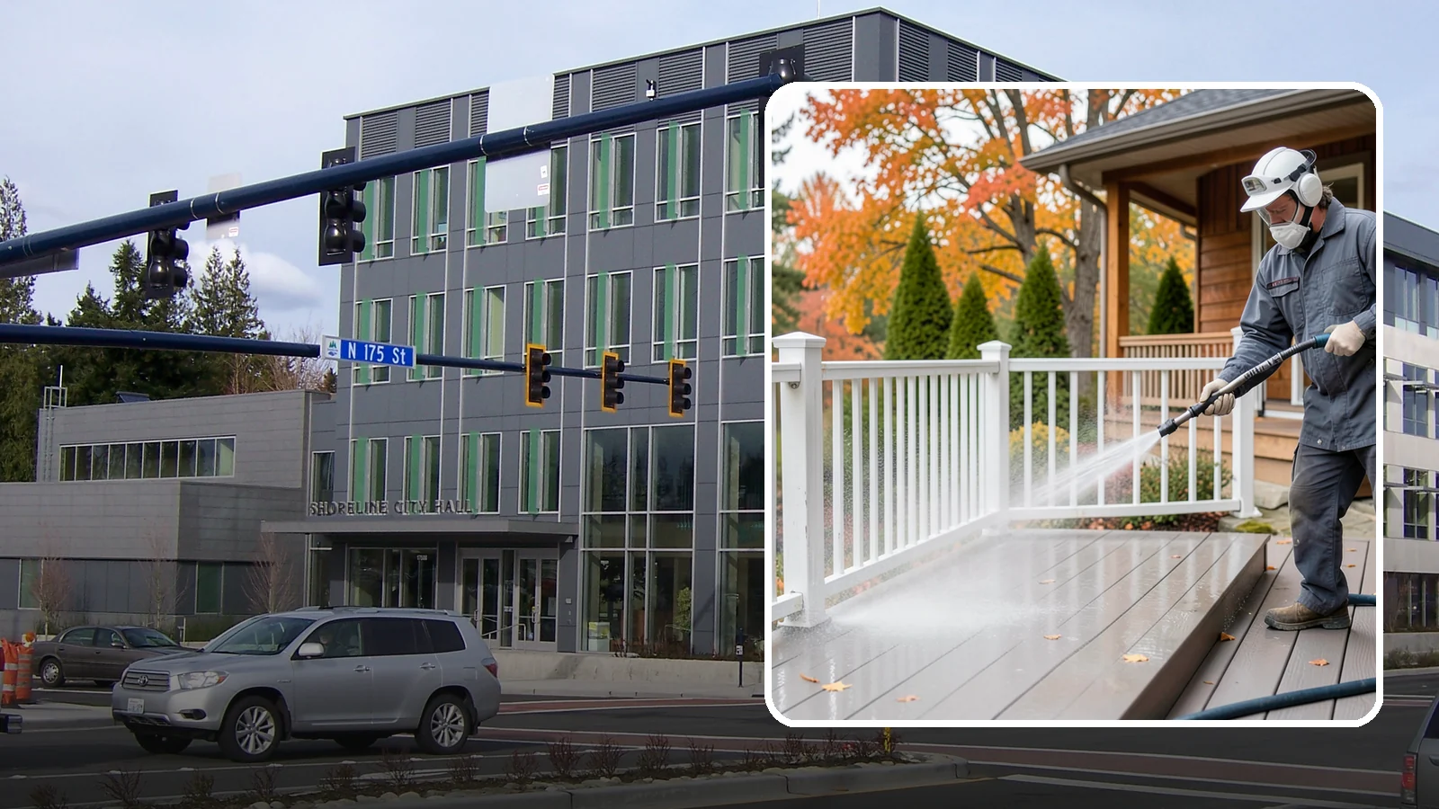 Composite Material Cleaning in Shoreline, King County, WA - Cleaning tuned to composite decking, railing, and cladding that clears mold and grime without voiding warranties.