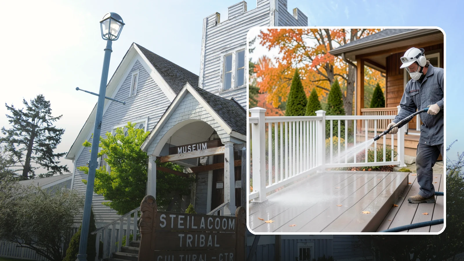 Composite Material Cleaning in Steilacoom, Pierce County, WA - Cleaning tuned to composite decking, railing, and cladding that clears mold and grime without voiding warranties.
