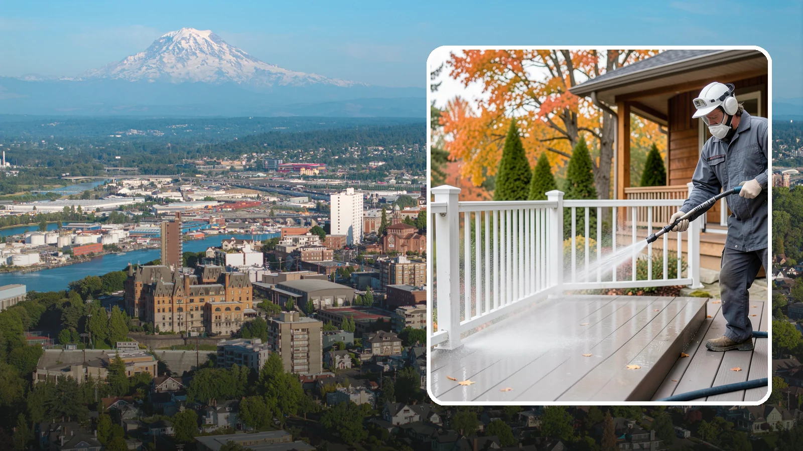 Composite Material Cleaning in Tacoma, Pierce County, WA - Cleaning tuned to composite decking, railing, and cladding that clears mold and grime without voiding warranties.