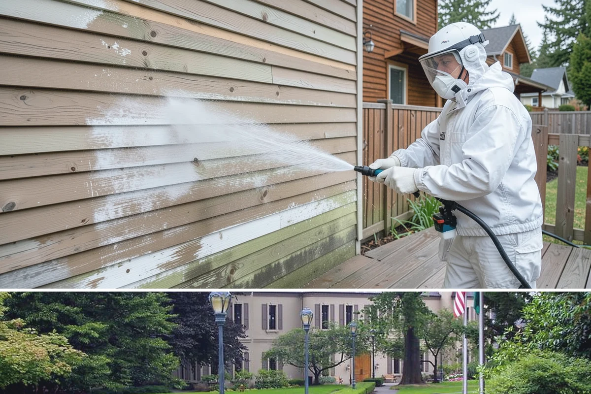 Composite Material Cleaning in Woodinville, King County, WA - Clean composite surfaces in spring or early summer to remove the mold film that builds through the wet, shaded winter.