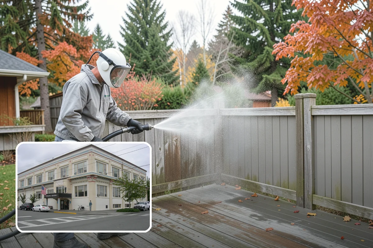 Concrete Brightening in Anacortes, Skagit County, WA - Reverses the dull, grayed look caused by years of damp weather