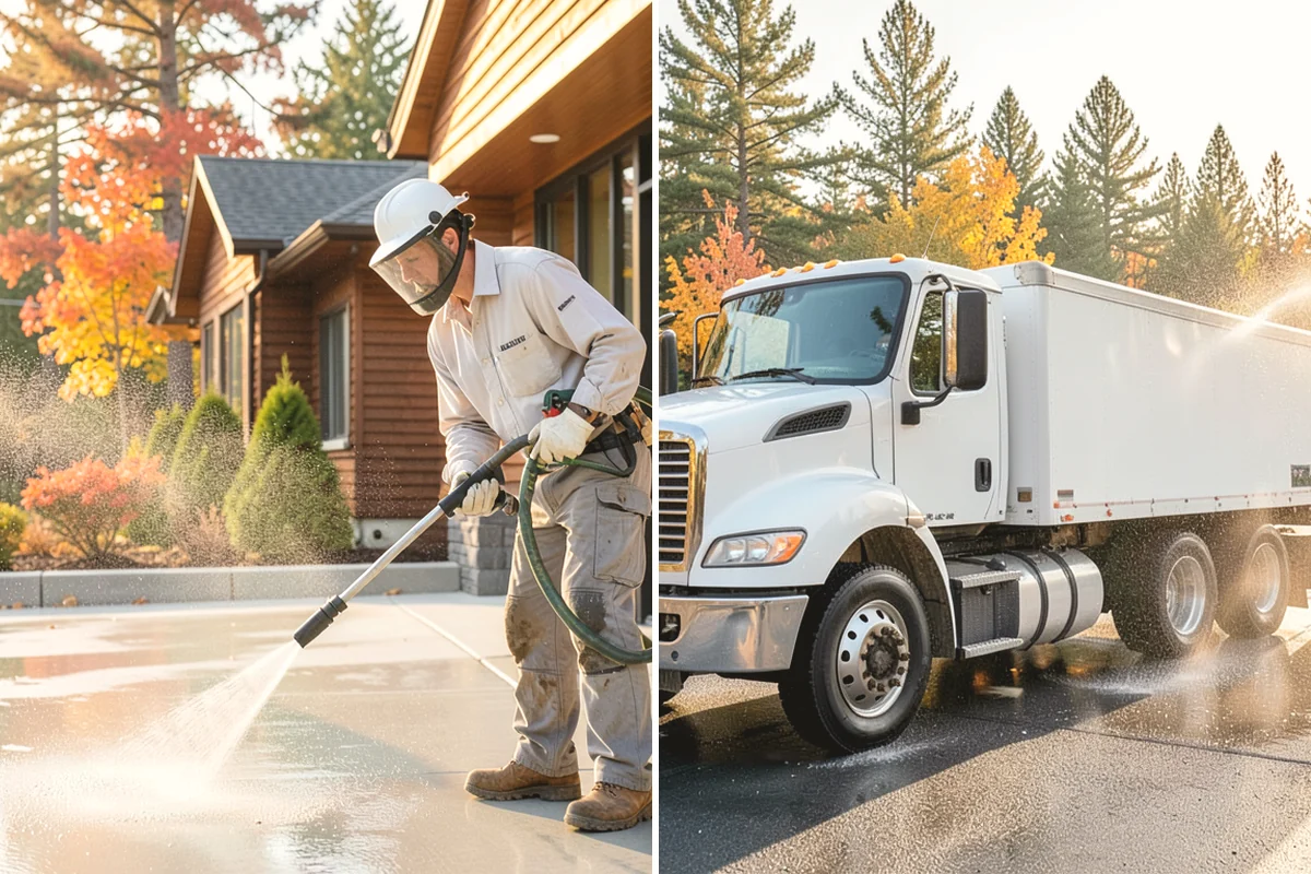 Concrete Brightening in Anacortes, Skagit County, WA - Complete a full surface clean to remove organic growth