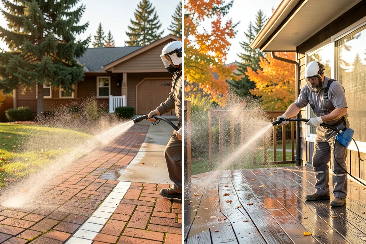 Concrete Brightening in Arlington, Snohomish County, WA - Complete a full surface clean to remove organic growth