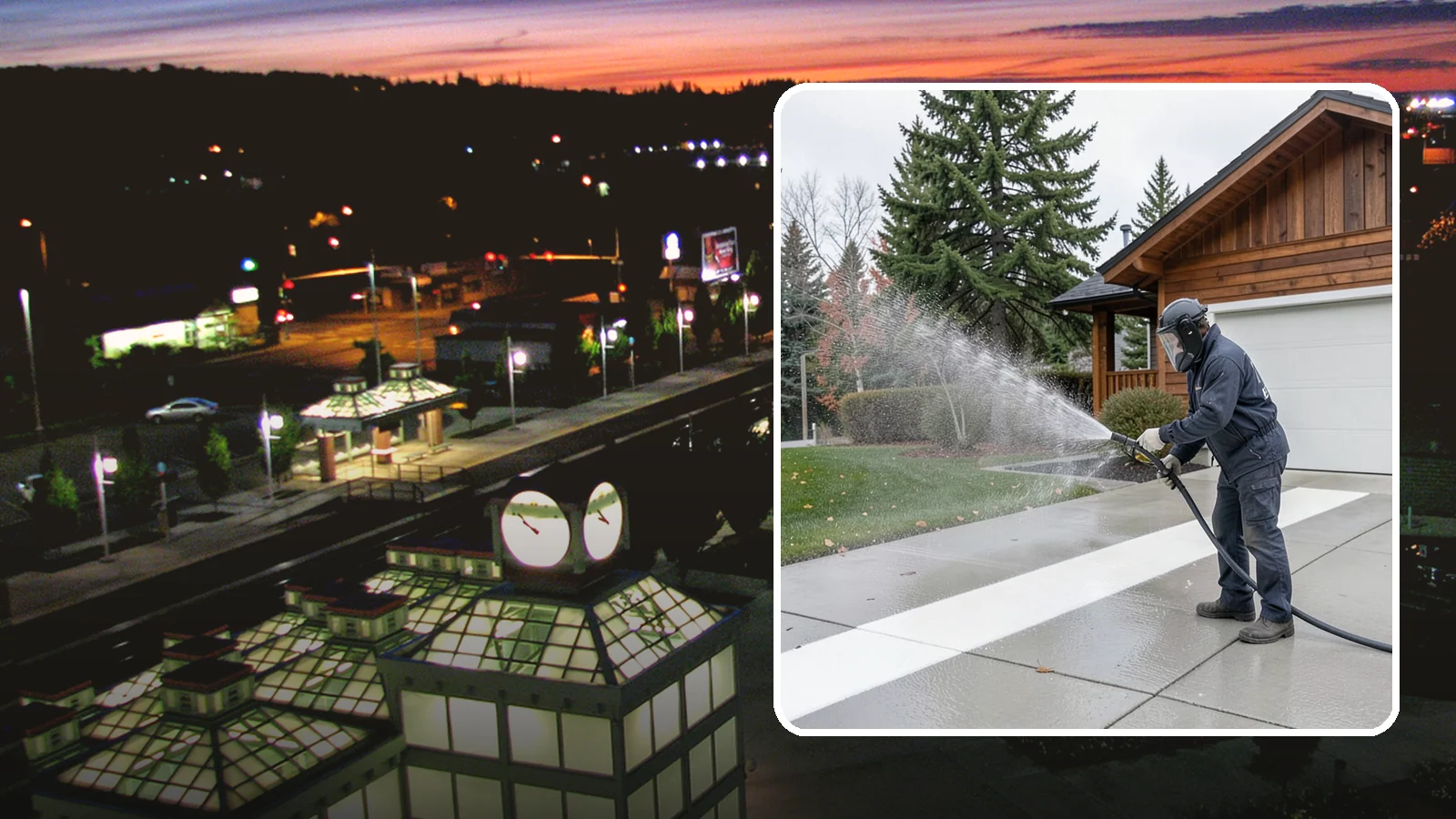 Concrete Brightening in Auburn, King County, WA - Bring grayed, weathered concrete back to a bright, fresh tone with a post-wash brightening treatment.