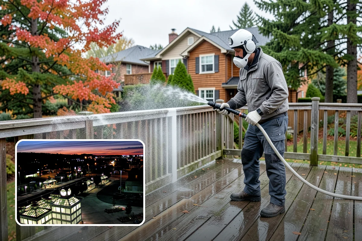 Concrete Brightening in Auburn, King County, WA - Reverses the dull, grayed look caused by years of damp weather