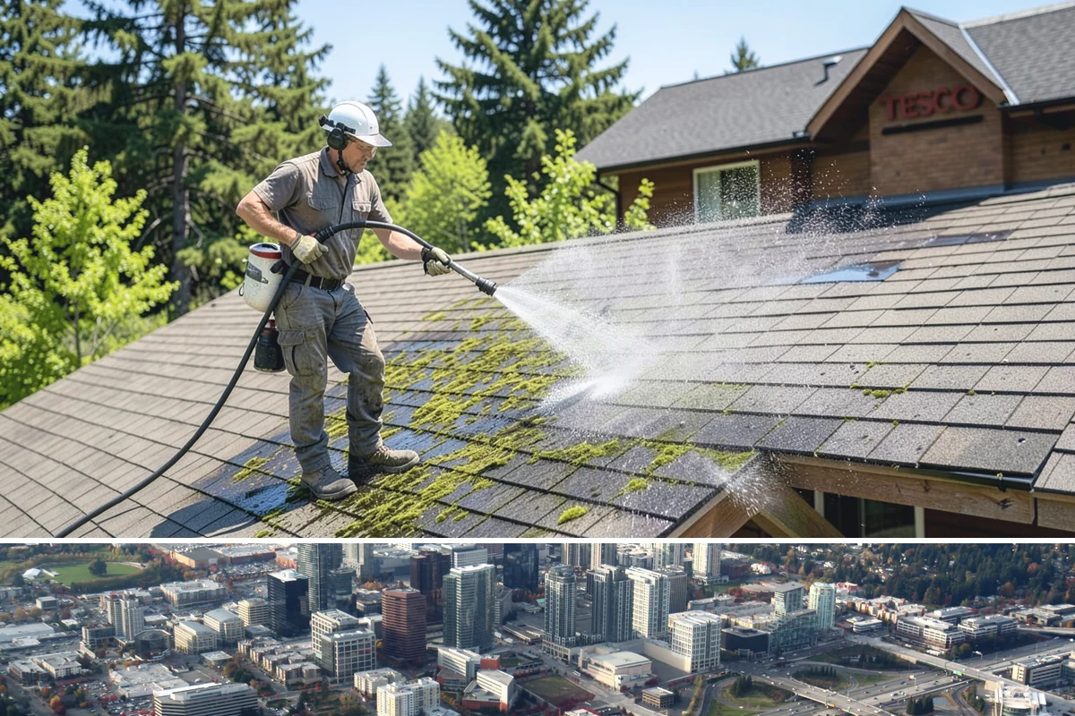 Concrete Brightening in Bellevue, King County, WA - A dry stretch in summer lets the brightener react and rinse cleanly without dilution from rain, making it the best season for...