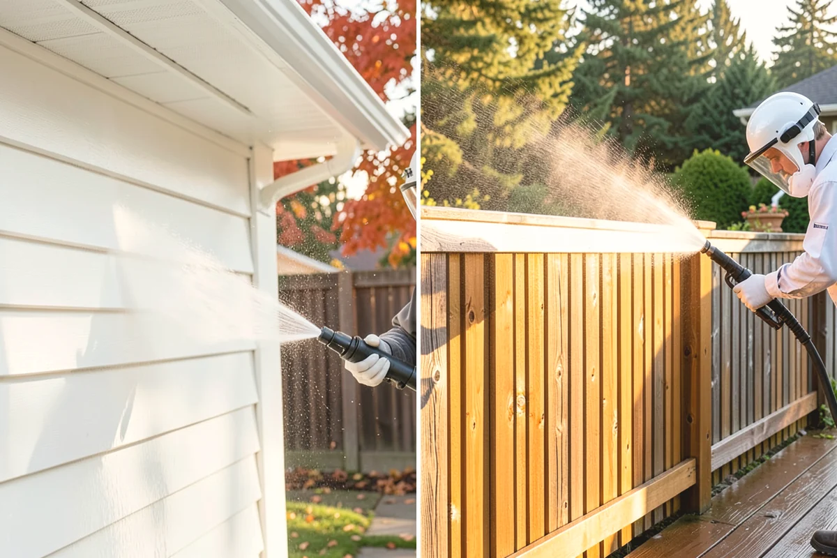 Concrete Brightening in Black Diamond, King County, WA - Complete a full surface clean to remove organic growth
