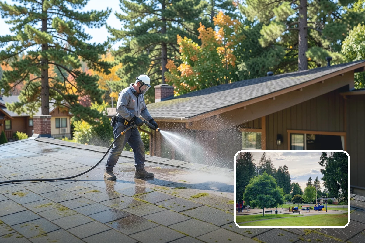 Concrete Brightening in Bonney Lake, Pierce County, WA - Reverses the dull, grayed look caused by years of damp weather