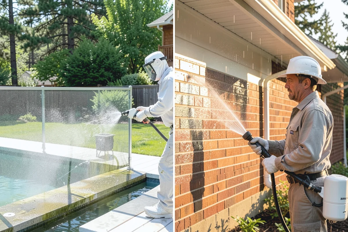 Concrete Brightening in Bonney Lake, Pierce County, WA - Complete a full surface clean to remove organic growth