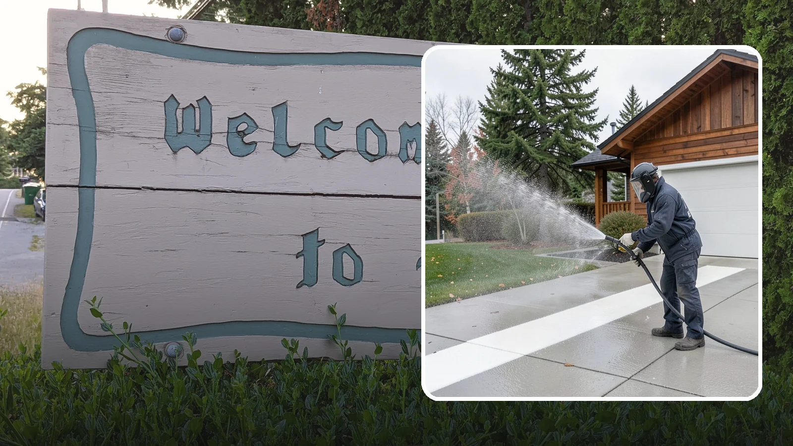 Concrete Brightening in Brier, Snohomish County, WA - Bring grayed, weathered concrete back to a bright, fresh tone with a post-wash brightening treatment.