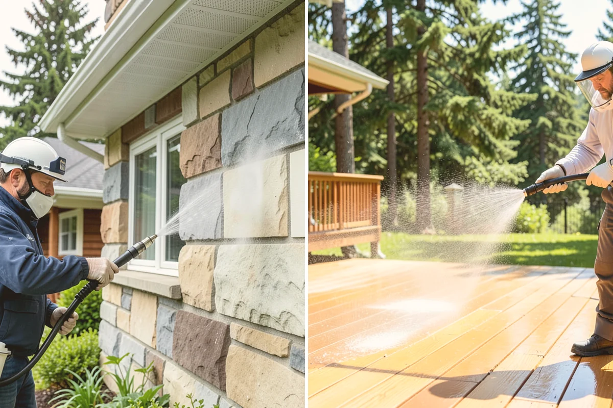 Concrete Brightening in Brier, Snohomish County, WA - Complete a full surface clean to remove organic growth