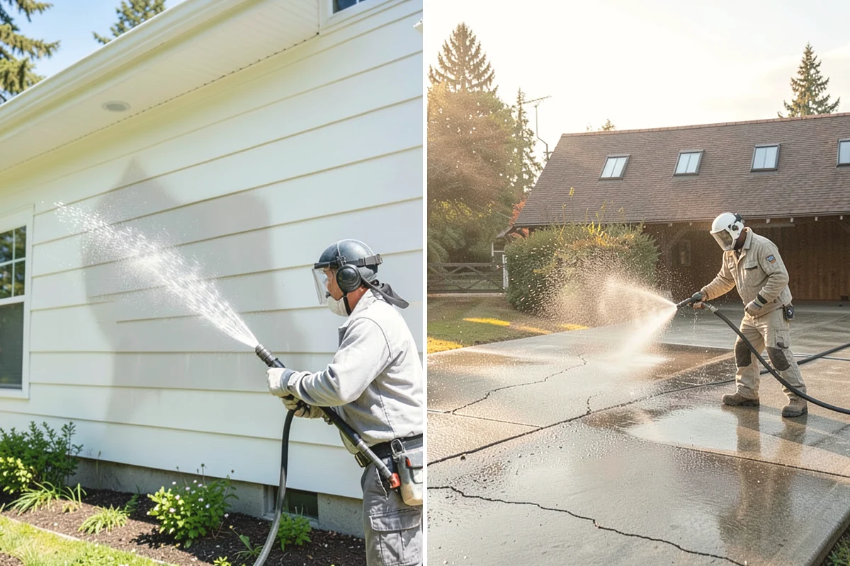 Concrete Brightening in Burlington, Skagit County, WA - Complete a full surface clean to remove organic growth