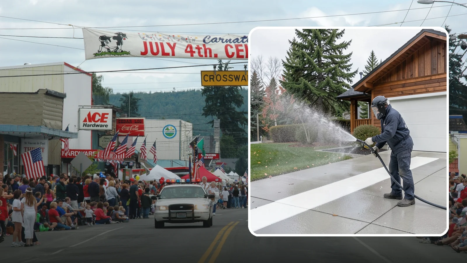 Concrete Brightening in Carnation, King County, WA - Bring grayed, weathered concrete back to a bright, fresh tone with a post-wash brightening treatment.