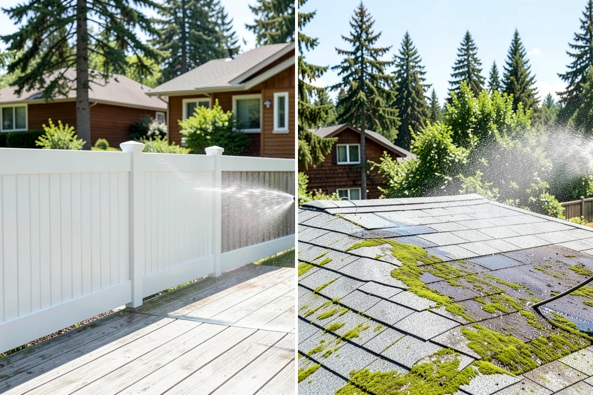 Concrete Brightening in Concrete, Skagit County, WA - Complete a full surface clean to remove organic growth