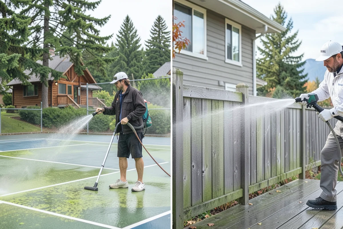 Concrete Brightening in Darrington, Snohomish County, WA - Complete a full surface clean to remove organic growth