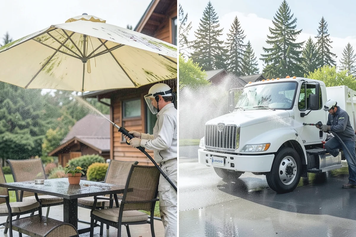 Concrete Brightening in Des Moines, King County, WA - Complete a full surface clean to remove organic growth
