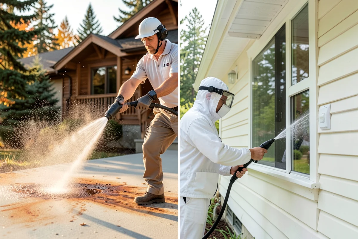 Concrete Brightening in DuPont, Pierce County, WA - Complete a full surface clean to remove organic growth
