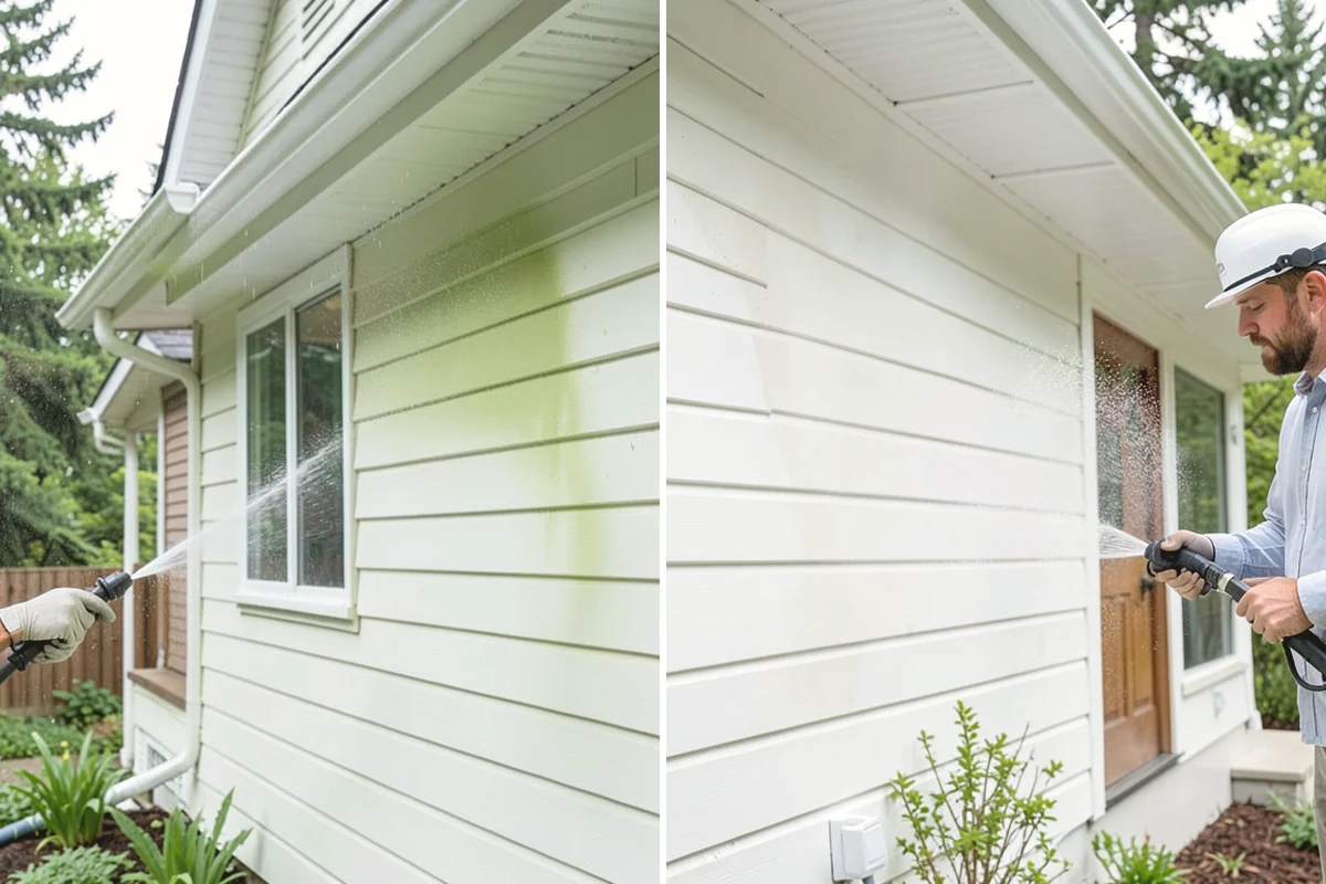 Concrete Brightening in Duvall, King County, WA - Complete a full surface clean to remove organic growth